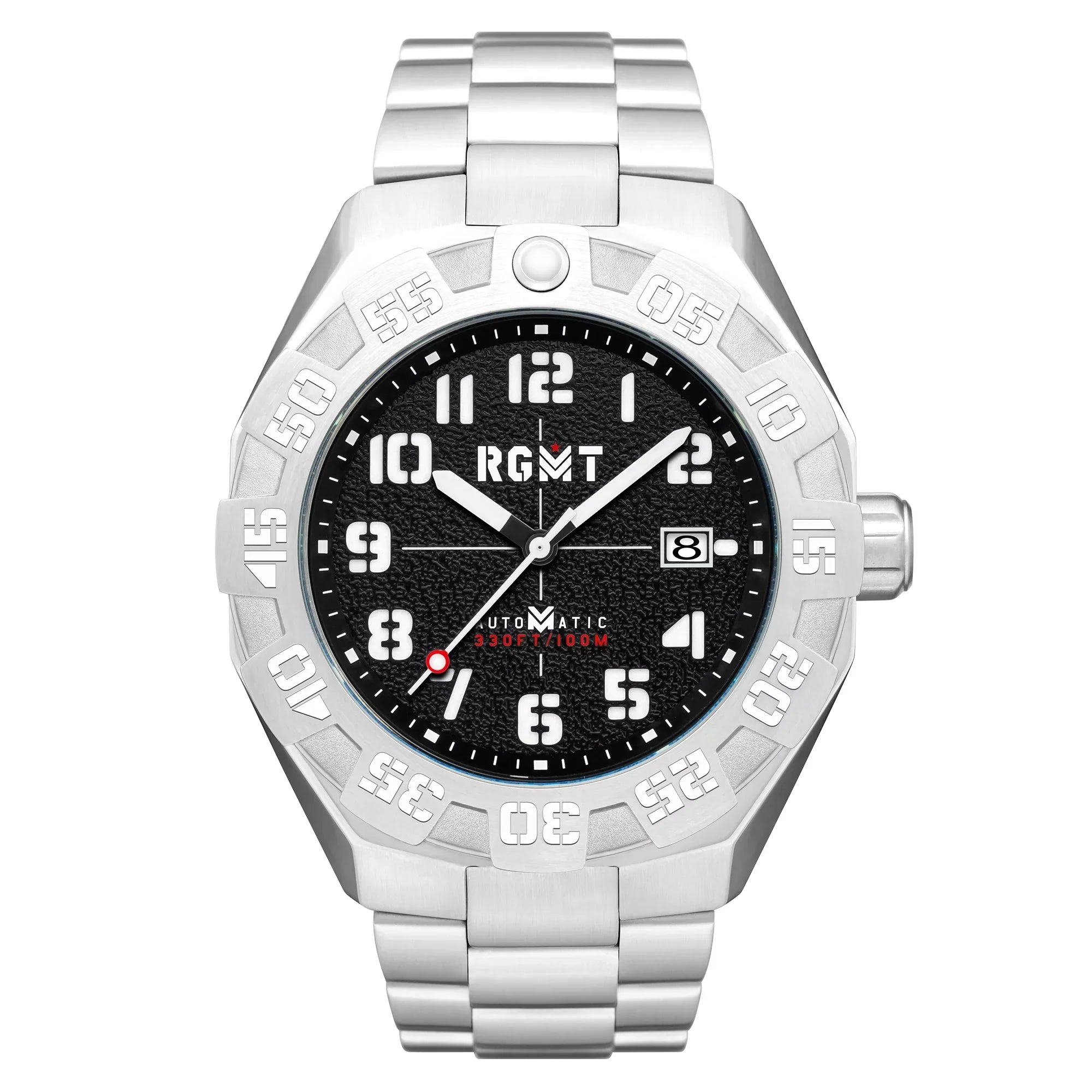 RGMT Men's New Field Master RG-8032-11 46mm Black Dial Stainless Steel Watch