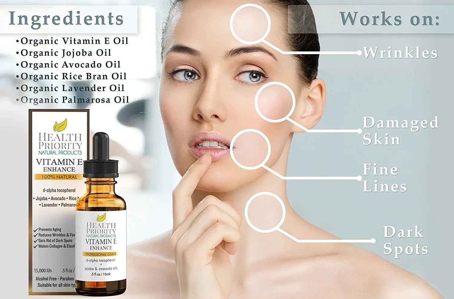 Organic Vitamin E Oil - Small Batch, Handmade in the USA - Unscented, 0.5 oz