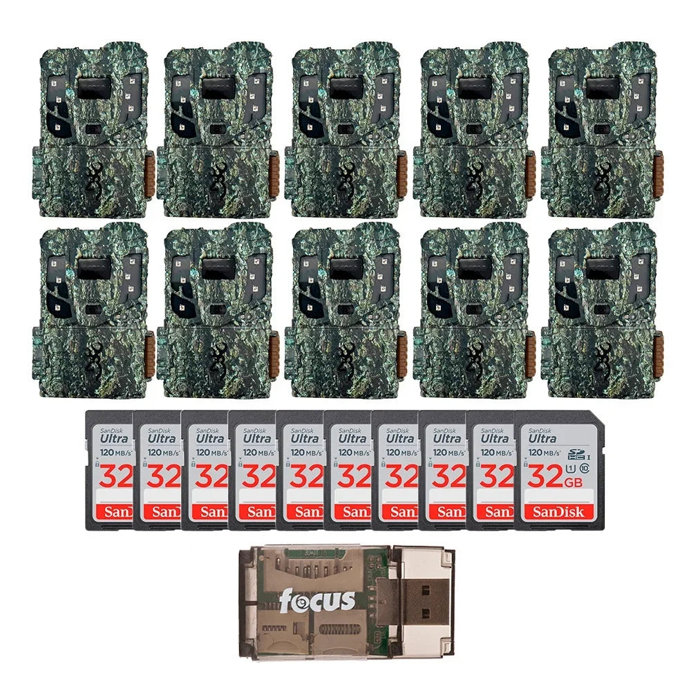 Browning 10PK Pro Scout Max Extreme HD Trail Camera w/32GB M/Card & Reader
