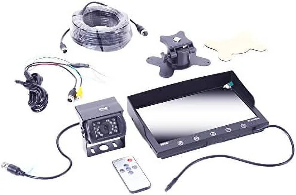 Pyle Car Truck Reverse Parking Fluid Rearview Camera Kit W/ 9" LCD Display Monitor, 12-24V