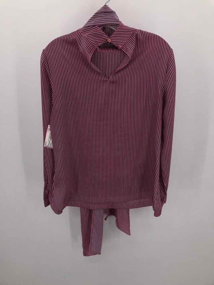 Pre-Owned Ted Baker Pink Size 6 Stripe Long Sleeve Blouse