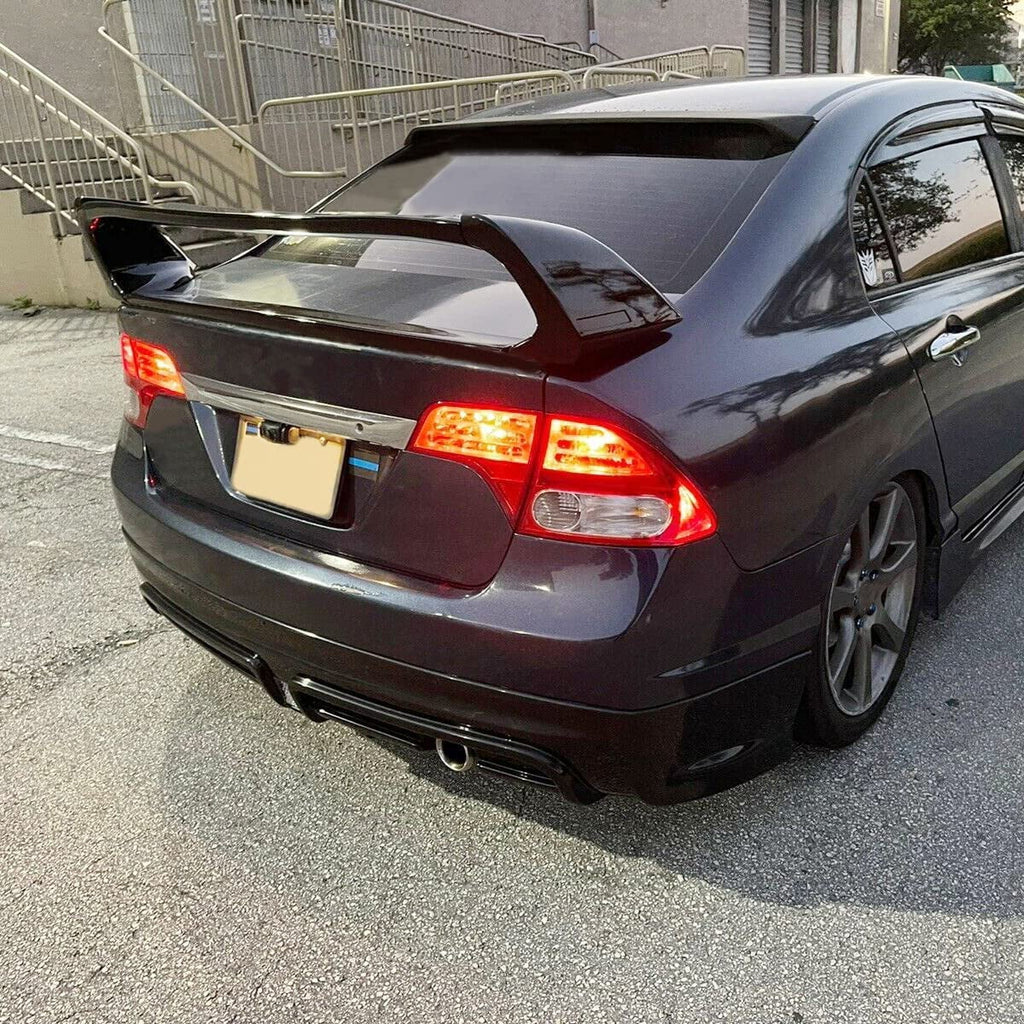 Rear Trunk Spoiler Wing Compatible with 2006-2011 Honda Civic 4 Door Sedan ABS Trunk Spoiler Wing Painted Gloss Black