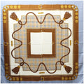 Pre-Owned Burberry's Silk Scarf Blue Gray Plaid Burberrys Women's (Good)