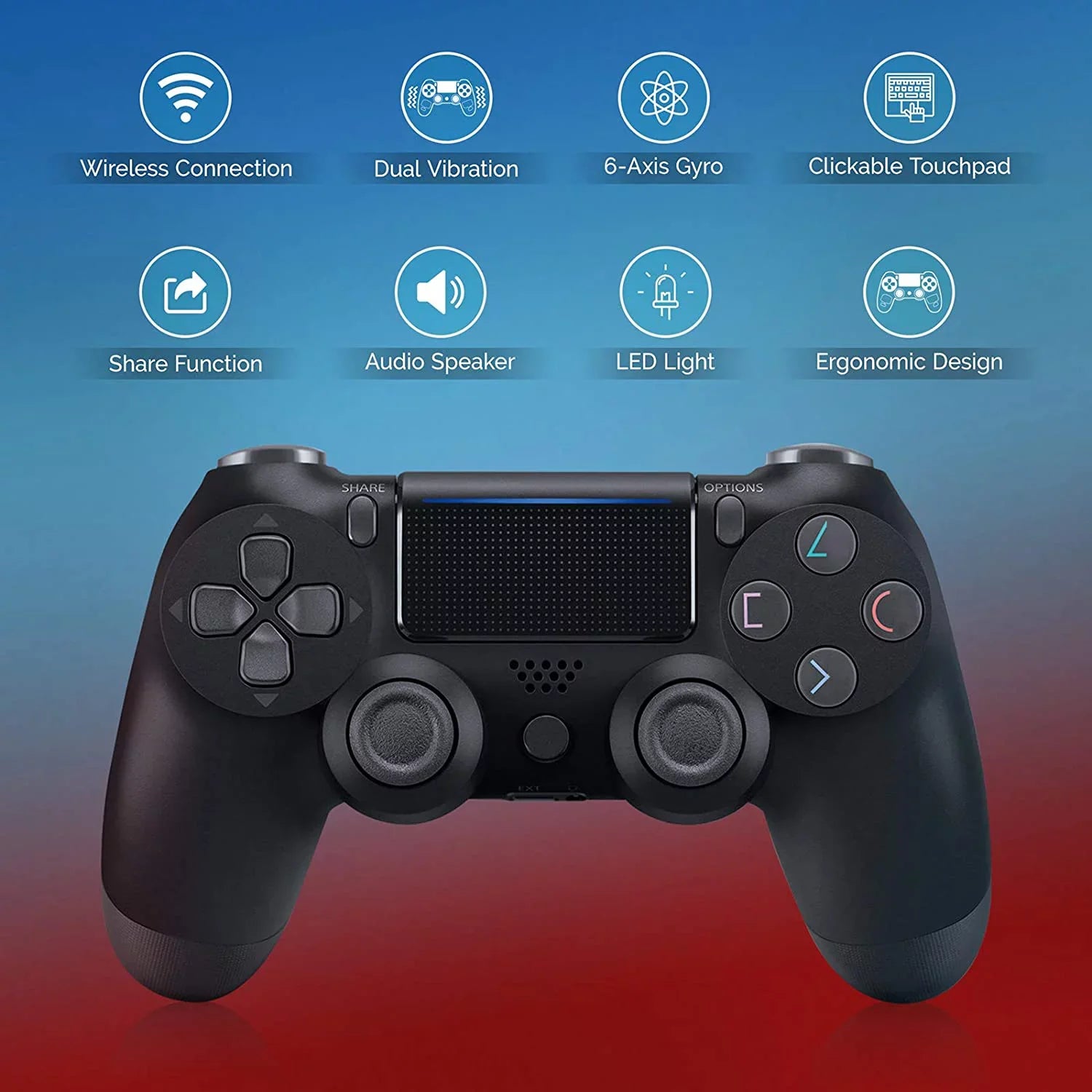 PRO Wireless GamePad Compatible with Galaxy S21 Controller Plus 1,000 Battery/Built-In Speaker/Gyro/Remote BlueTooth Slim (Black)