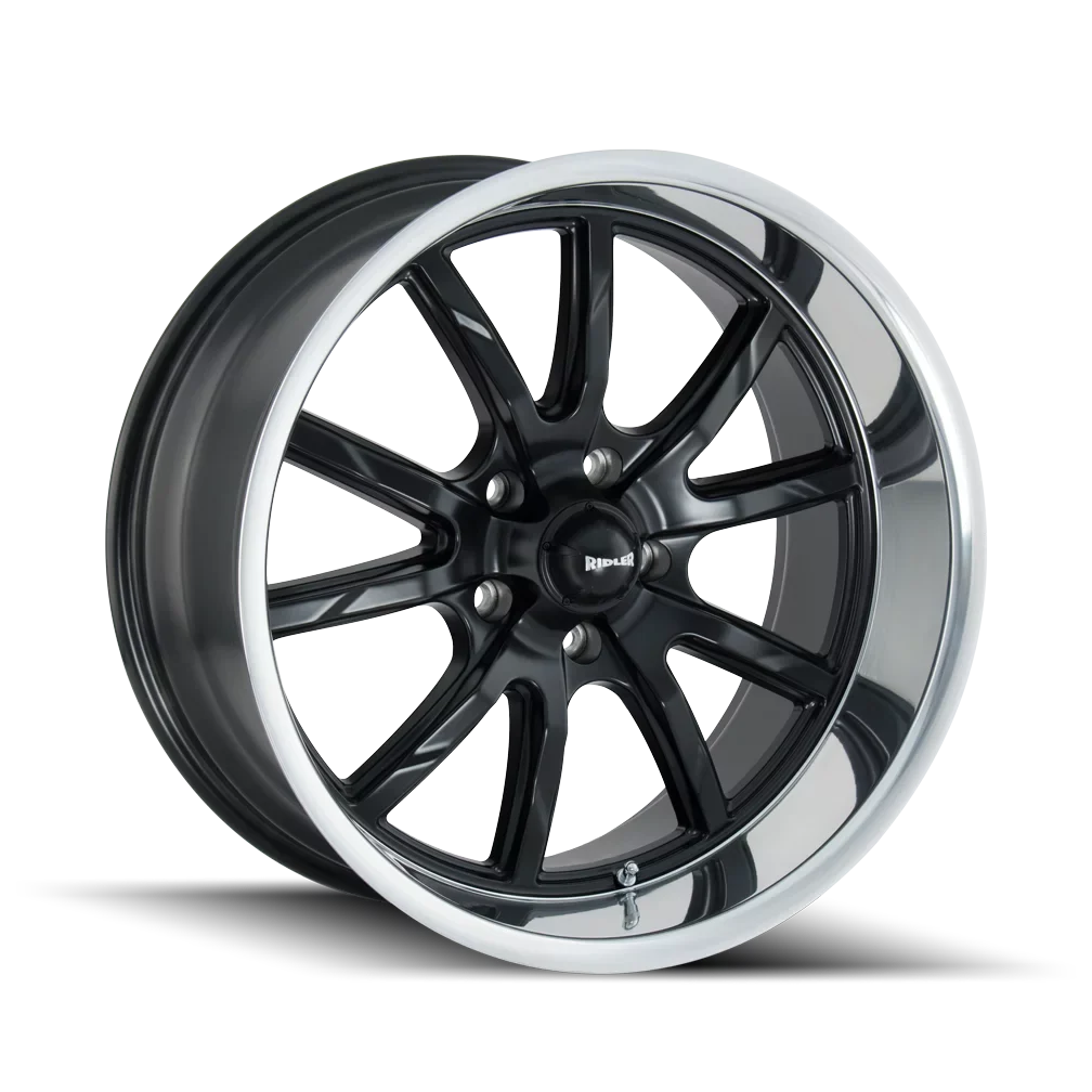 RIDLER 650 20X10 5X120.65 0ET 83.82CB MATTE BLACK/POLISHED LIP