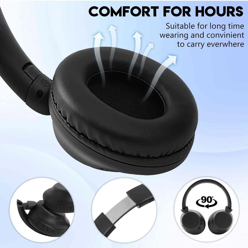 UrbanX UX991 Wireless Bluetooth Stereo Earphones High Resolution Audio Deep Bass Superior Comfort Over The Ear Headphones with Mic for Zenfone Max Pro (M1) ZB601KL/ZB602K phone Call Support