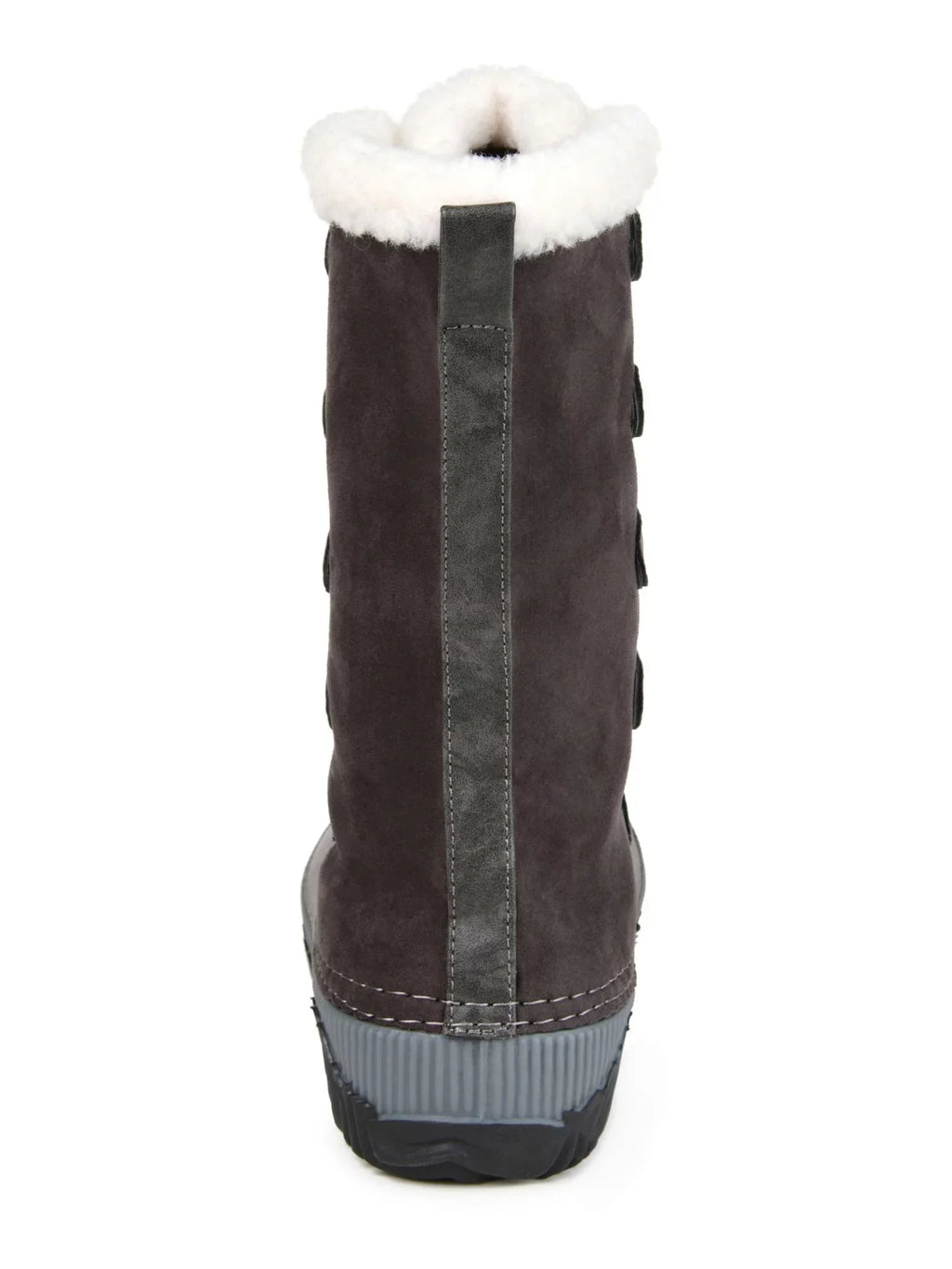 JOURNEE COLLECTION Womens Gray Two-Toned Fleeced Lined Insulated Liquid Blizzard Round Toe Lace-Up Snow Boots 11