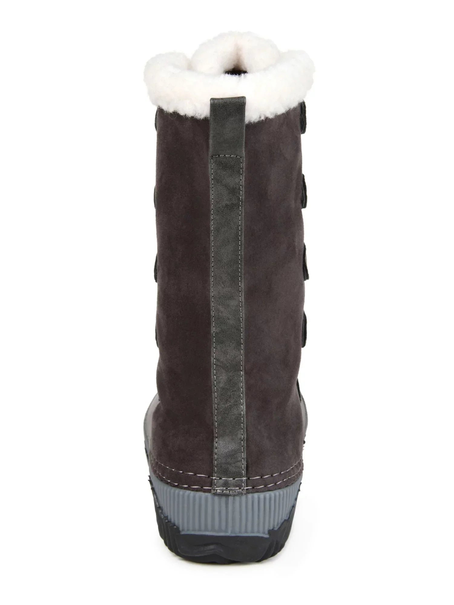 JOURNEE COLLECTION Womens Gray Two-Toned Fleeced Lined Insulated Liquid Blizzard Round Toe Lace-Up Snow Boots 11