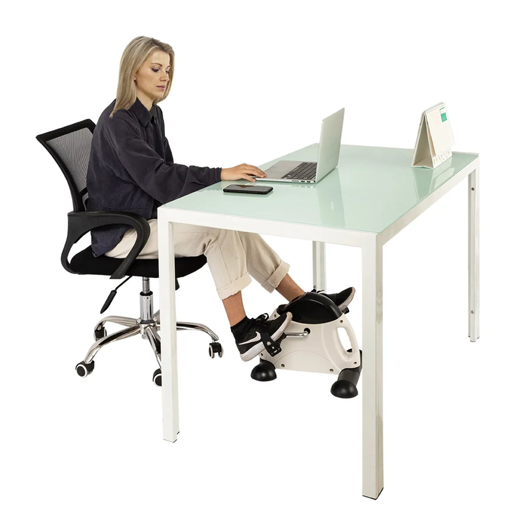 Portable Home Use Hands and Feet Trainer Mini Exercise Bike White & Black