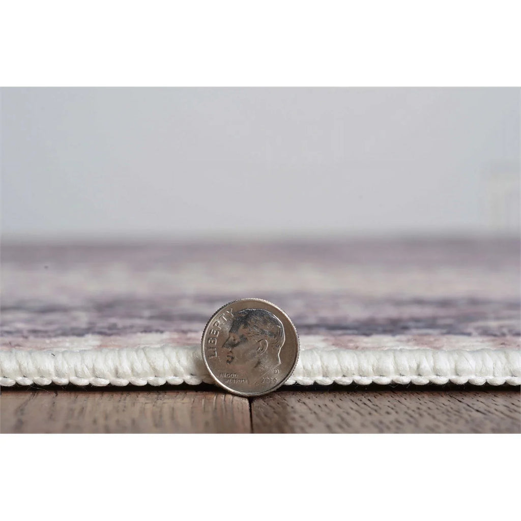 Linon Marion Macomb Polyester 5' x 7' Area Rug in Cream