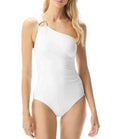 Michael Kors WHITE Iconic Solids One Shoulder One-Piece Swimsuit, US 4