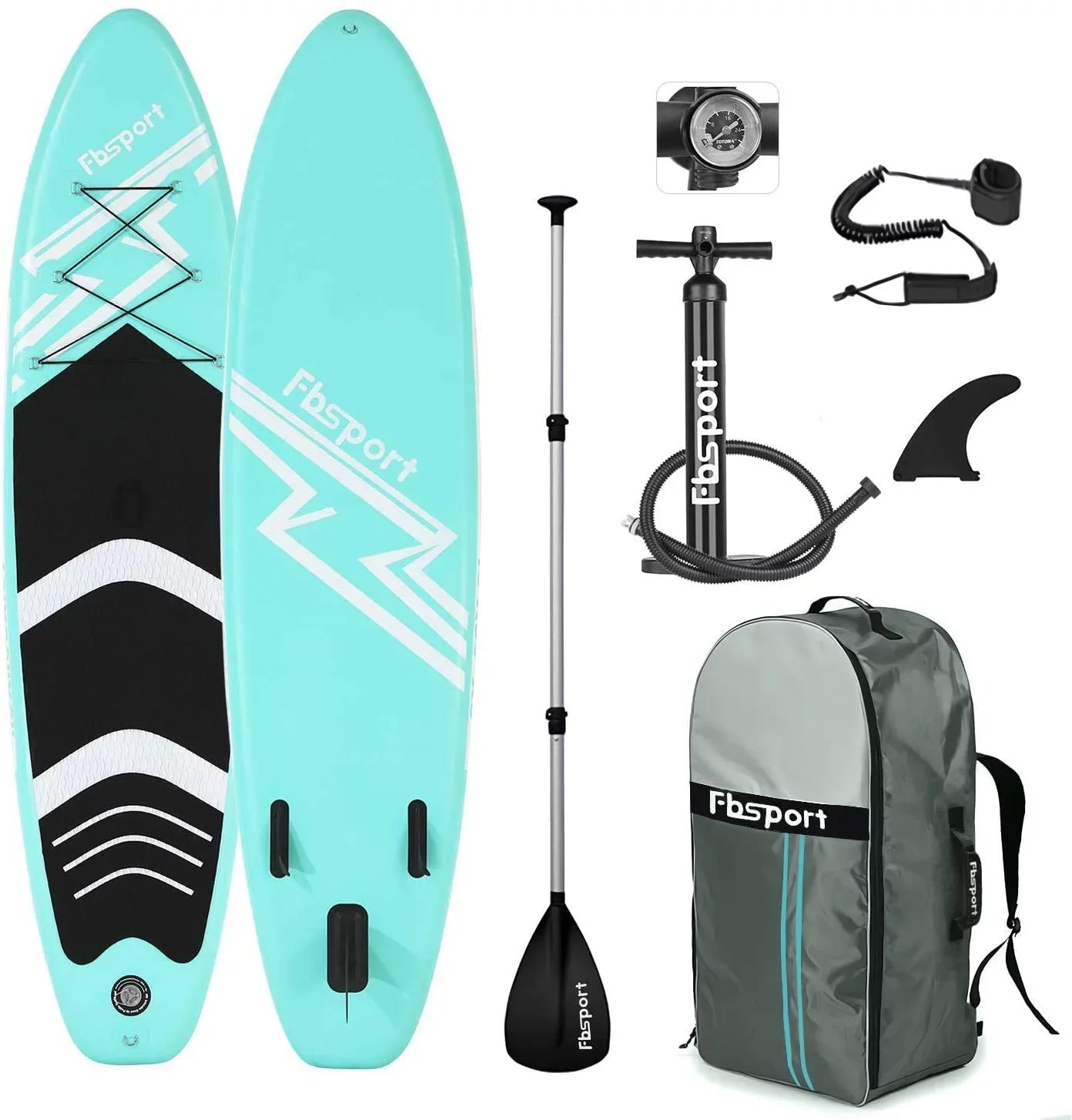 Fbsport Inflatable Paddle Board, Stand UP Paddle Board for Adult with Carry Bag, Shoulder Strap Air Pump All Accessories New