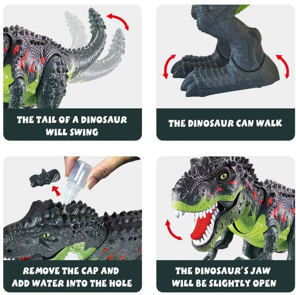 WESPREX Electronic Walking T-Rex: Flame Spray, Fluid Mist, Laying Eggs, Light Up Eyes, Roaring Sound, Realistic Toy for Kids 3+ Eletronic Walking T-Rex