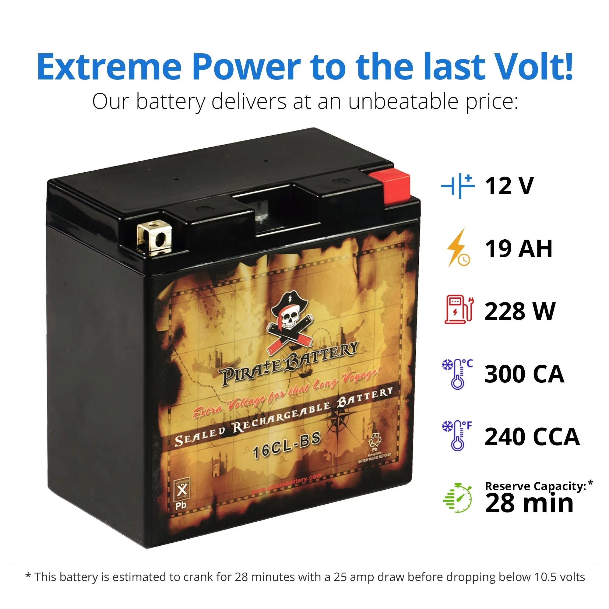 Pirate Battery Yb16cl-bs Jet Ski Battery for Brp Sea-doo All Other Models 2004