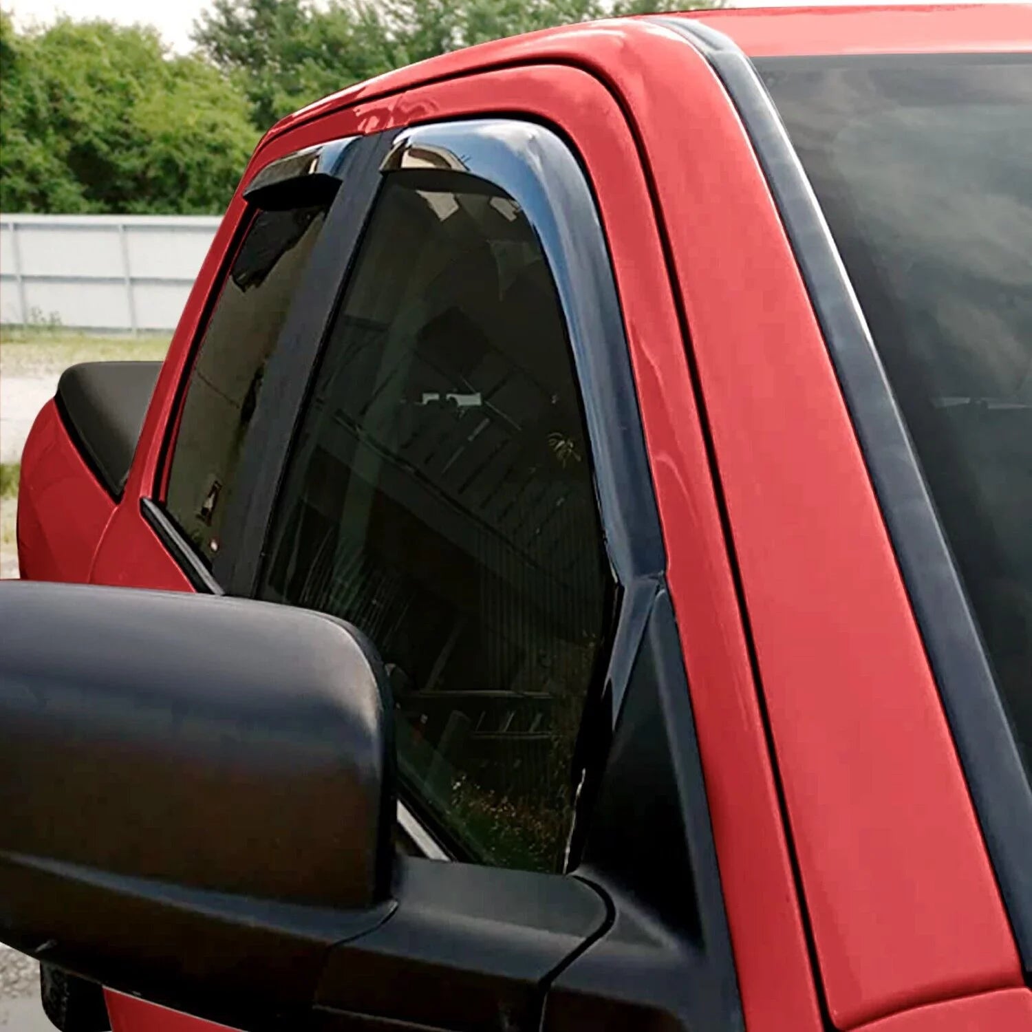 Voron Glass in-Channel Extra Tough Rain Guards for Trucks Dodge Ram 1500 2009-2018 Quad Cab, Window Deflectors, Vent Window Visors, 4 Pieces - 230099