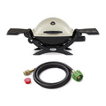 Weber Q1200 Liquid Propane Grill (Titanium) Starter Bundle