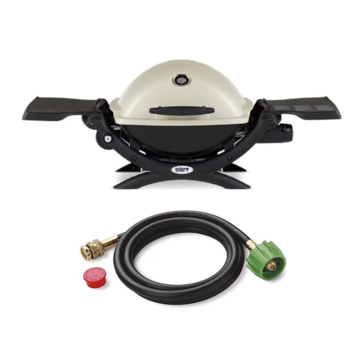 Weber Q1200 Liquid Propane Grill (Titanium) Starter Bundle
