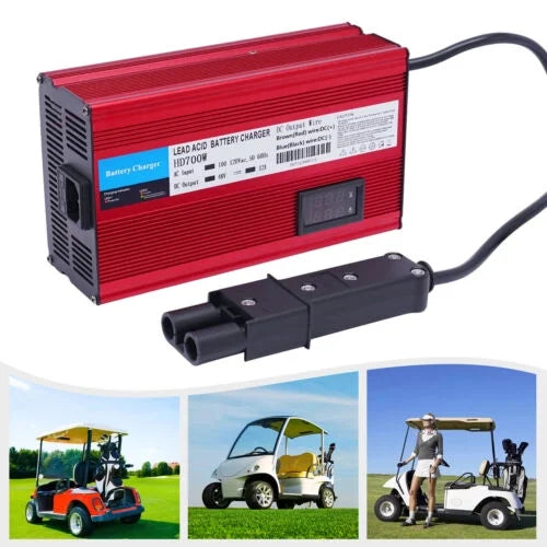 Golf Cart Battery Charger 48 Volt 12 Amp Barrel 2 Pin Plug Trickle Charging Mode