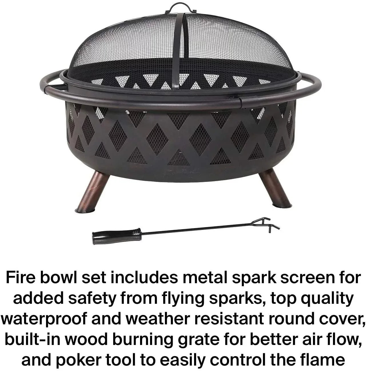 Caleb Moveable Metal Wood Grill Burning Pit And Efficient Fire Pit