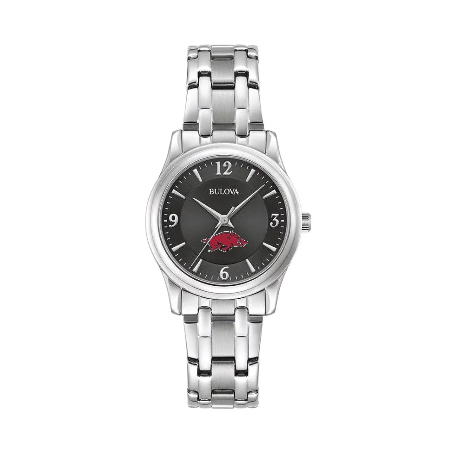 Women's Bulova Black Arkansas Razorbacks Corporate Collection Stainless Steel Watch