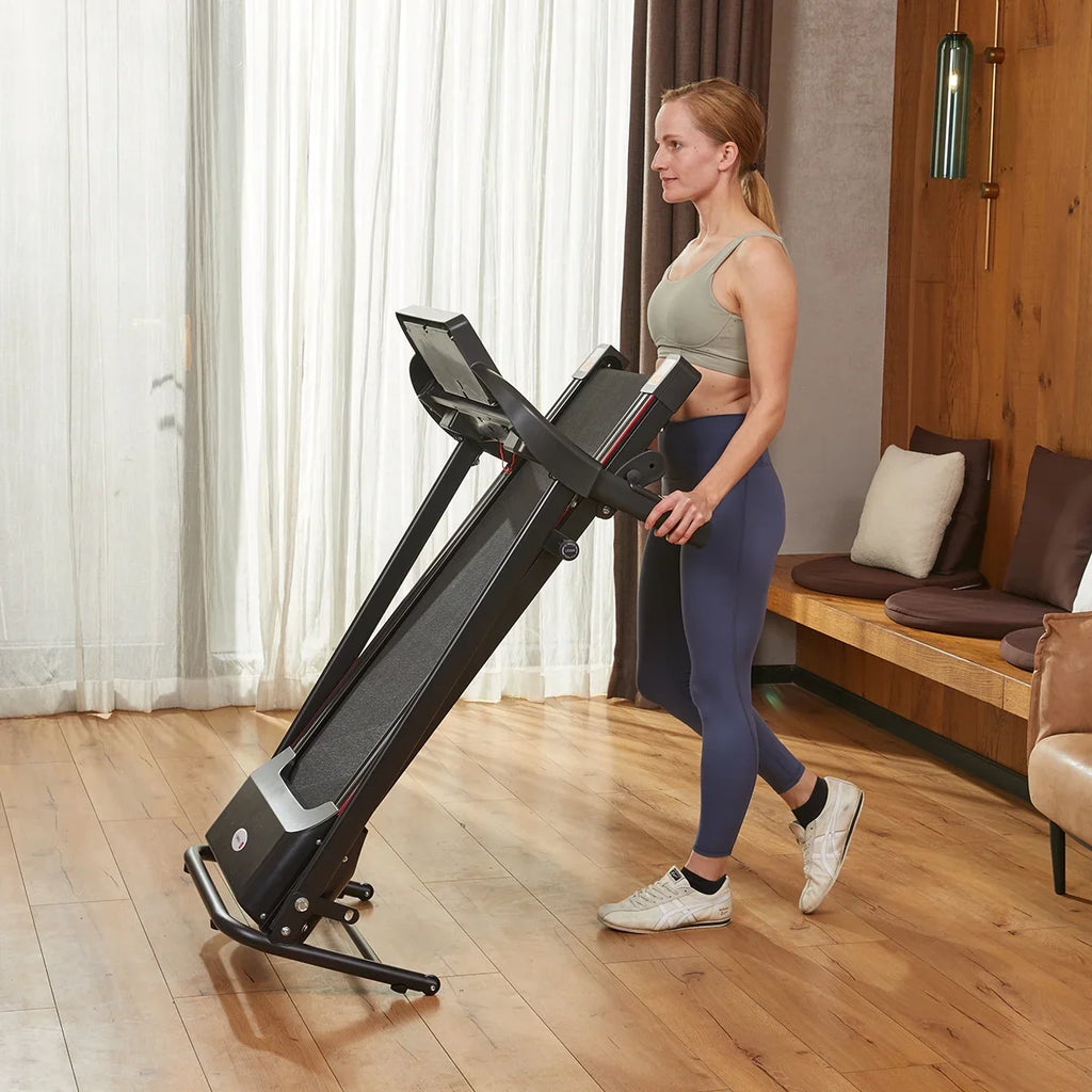 Max 2.5HP Folding Treadmill - Foldable Home Fitness Equipment with LCD for Walking & Running - Cardio Exercise Machine - 12 Training Mode - Bluetooth Connectivity