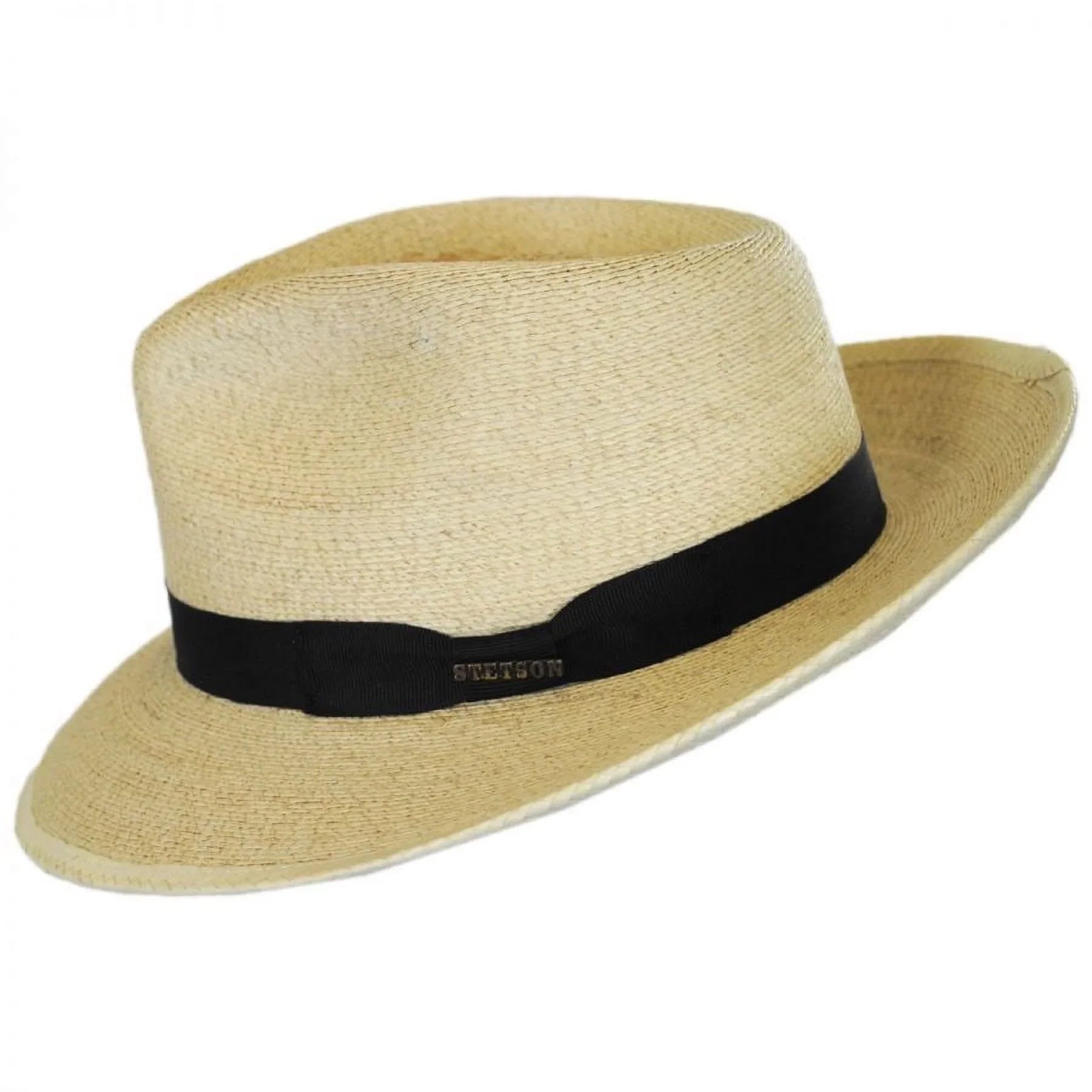 Rushmore Palm Leaf Straw Fedora Hat - XXL - Natural