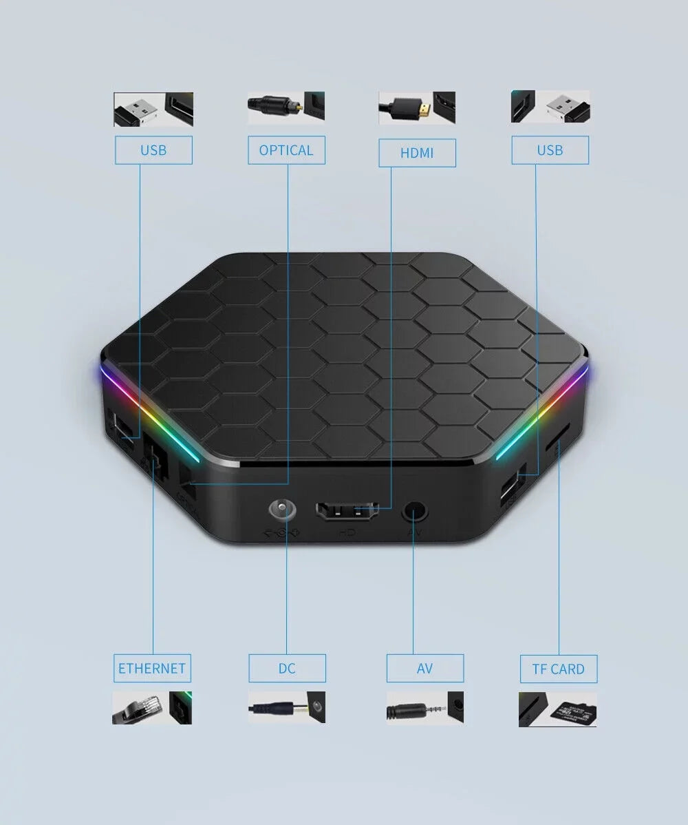 JLLOM Quad Core 8K HD Video 64GB Memory 6K Stream Player 2023 T95Z Plus Smart Android 12.0 TV Box
