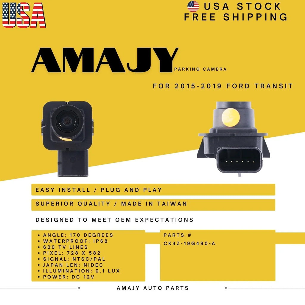 Backup Camera Replaces for 15-19 Ford Transit CK4Z-19G490-A