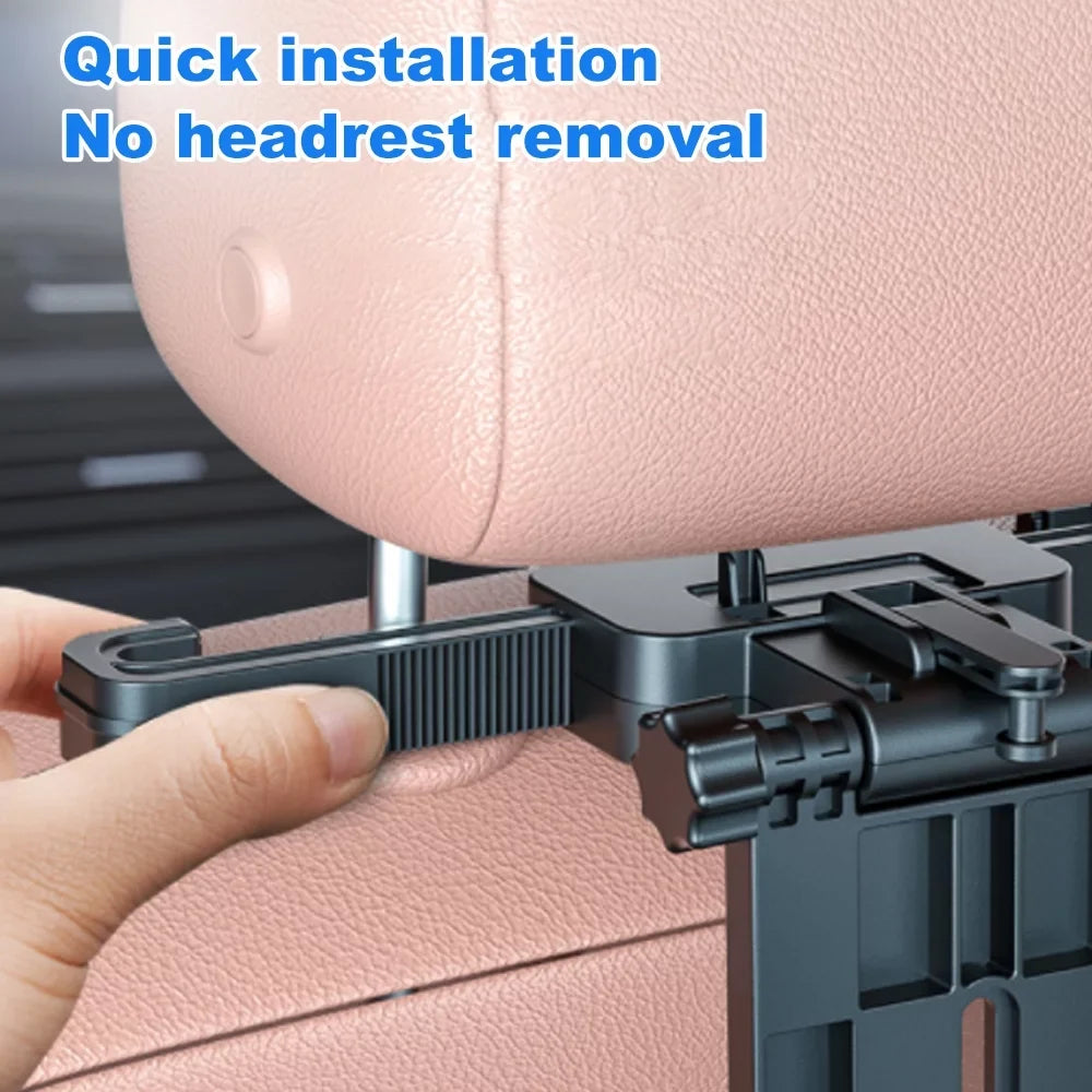Tomshoo Convenient Car Seat Travel Table, Adjustable Multifunctional Car Back Seat Tray Black