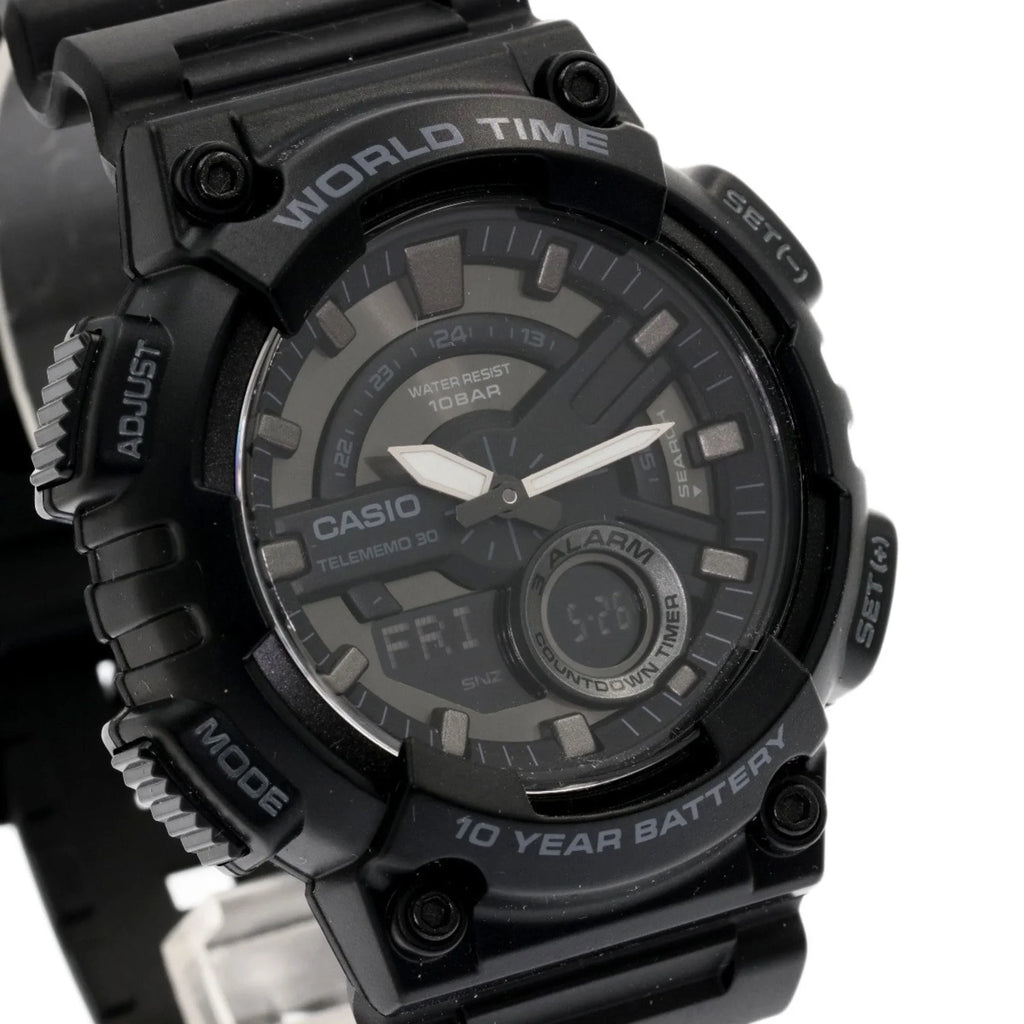 Pre-Owned Casio AEQ-110 Watch Stainless Steel/Rubber Men's CASIO (Good)