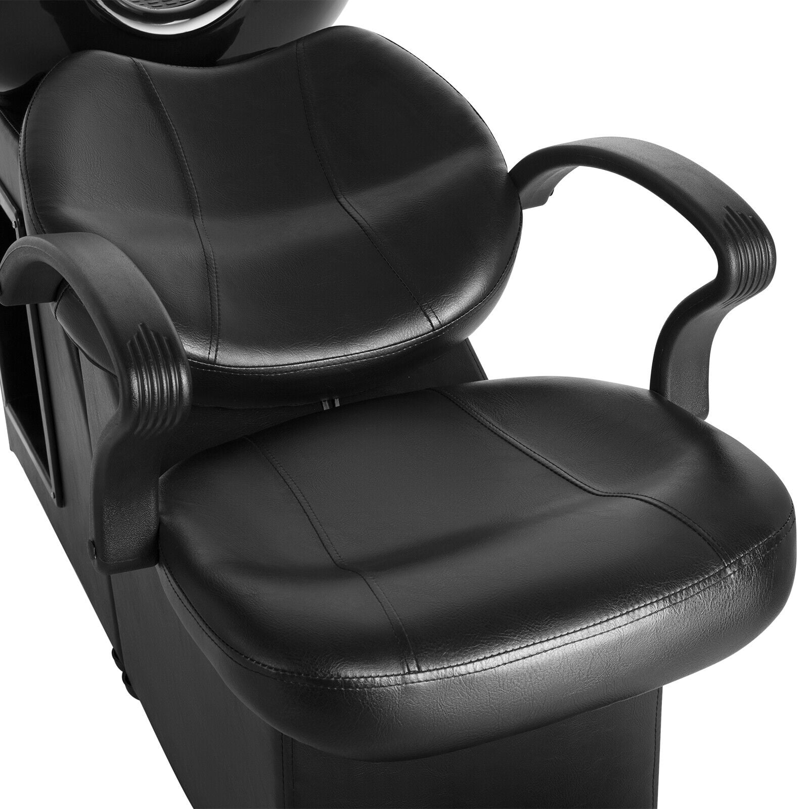 Artist hand Black Shampoo Barber Backwash Chair Salon Spa Beauty w/Ceramic Bowl,Sink, Foot Pedal