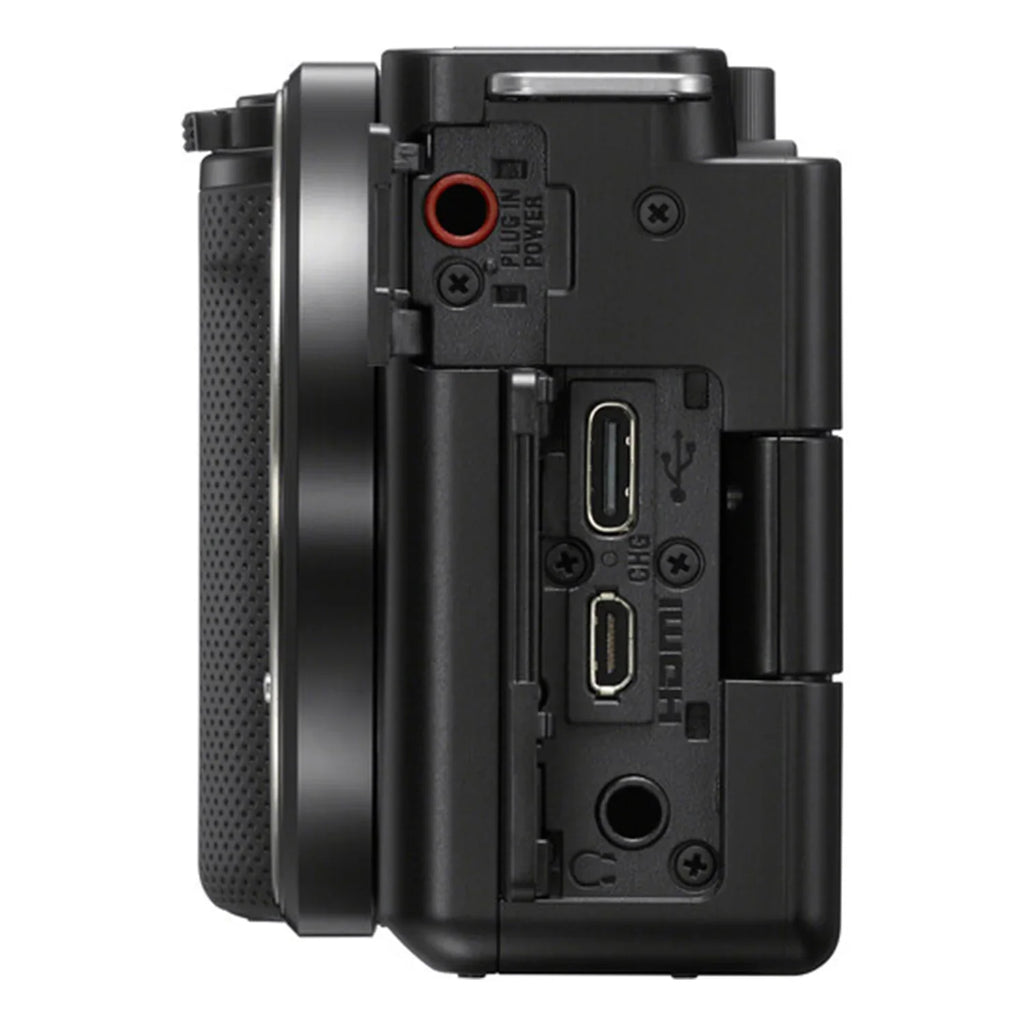 Alpha ZV-E10 Mirrorless Vlog Camera With 16-50mm Lens + 128GB Memory Card + Tripod + Case + ZeeTech Accessory Bundle (Black)