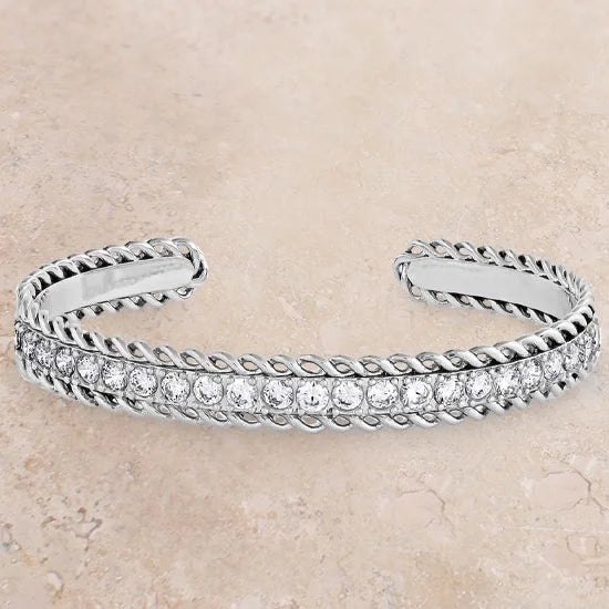 Montana Silversmiths Women's Silver Crystal Roads Cuff Bracelet Silver One Size