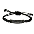 amangny I Love When We Don't Have to Say Out Loud. Black Rope Bracelet, Mail Carrier Present from Friends, Perfect Engraved Bracelet for Friends
