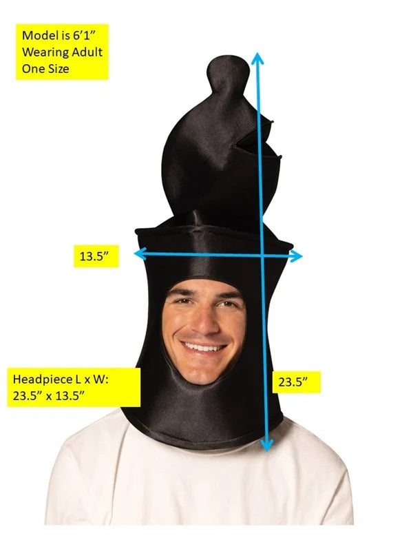 Rasta Imposta Ultimate Deluxe BlackBishopChessHeadpiece Halloween Mask Costume, Adult One Size, R1309-OS