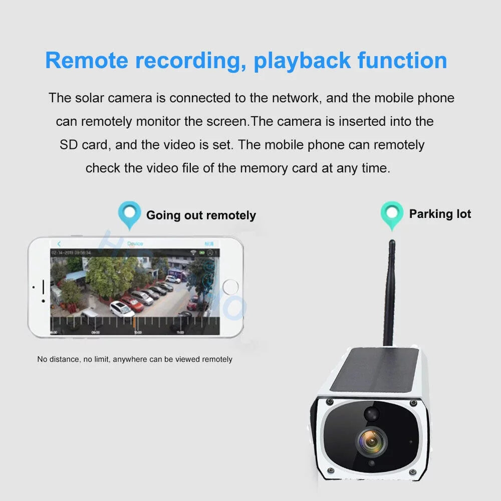 1080P Solar Powered Security Energy Camera, Wireless WiFi Outdoor IP Cameras, Rechargeable Battery Powered, Motion Detection, Liquid Video Surveillance Camera