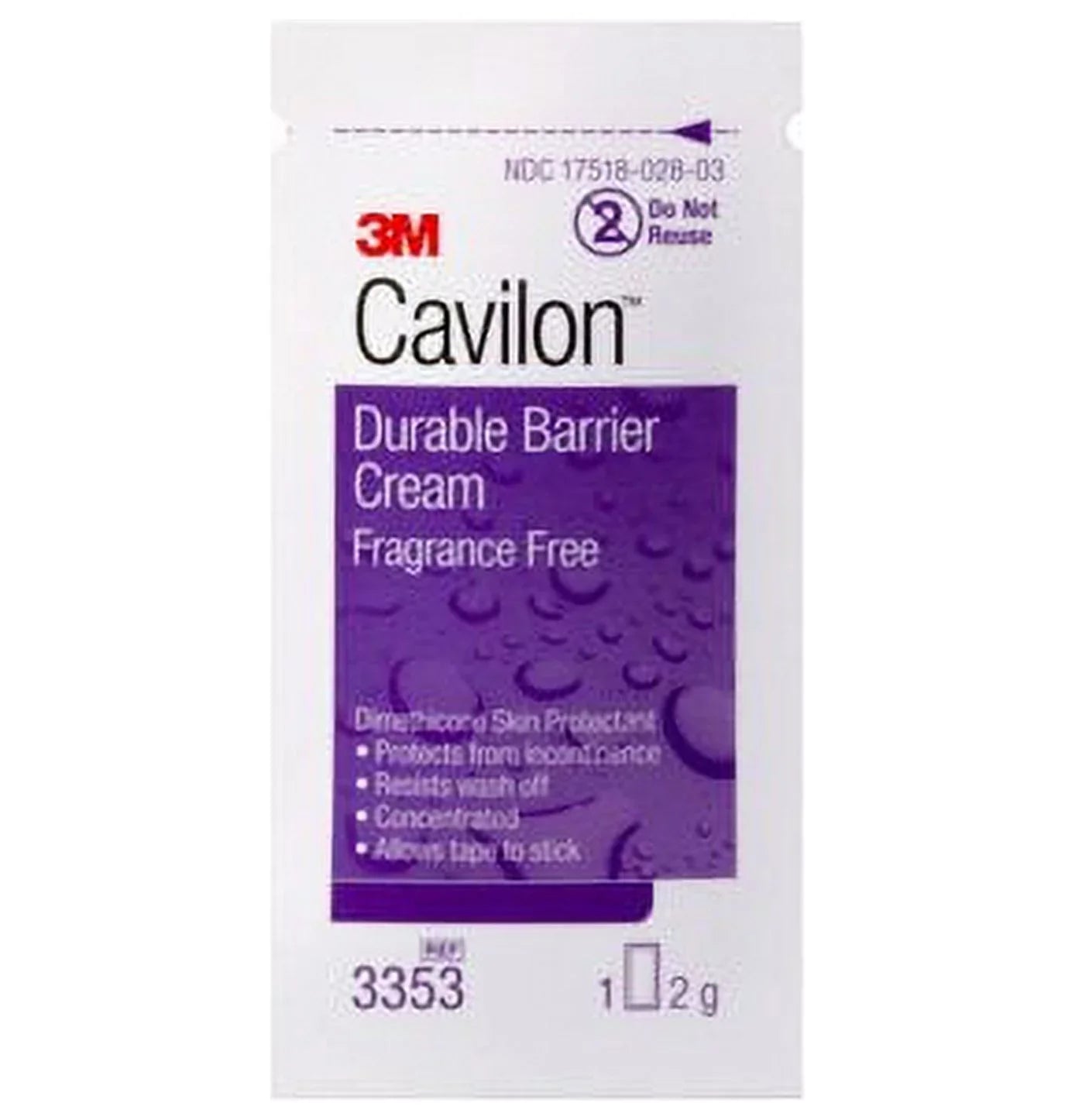 Cavilon Skin Protectant 2 Gram Individual Packet Unscented Cream CHG Compatible, 3353 - CASE OF 240