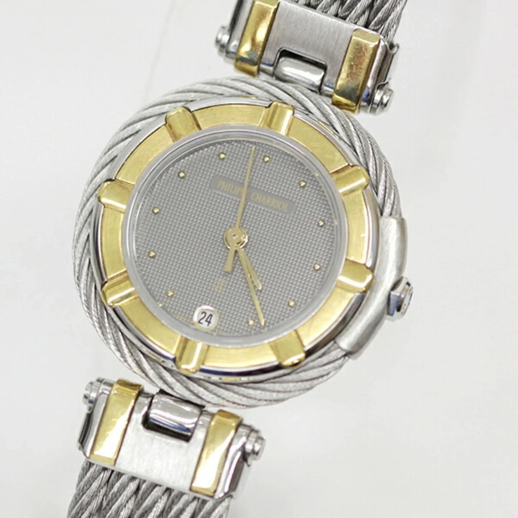 Pre-Owned CHARRIOL AC 32.10 gr watch silver gold ladies fashion (Good)