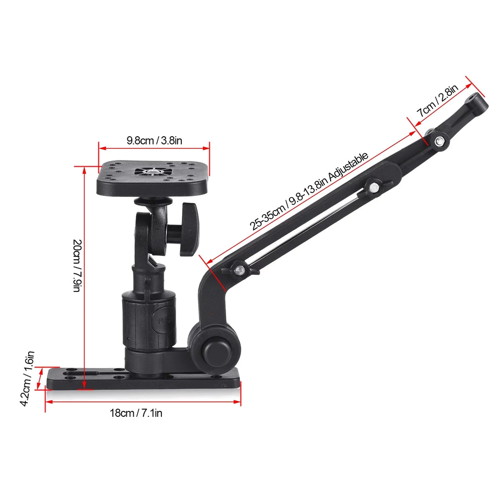 Tomshoo Tough Kayak Boat Transducer Mounting Arm, Fish Finder Mount Base Adapter, 360 Degree Swivel