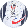 Mia Hamm USWNT Autographed Paint Splatter Soccer Ball with "2x World Cup Champ" Inscription - Fanatics Authentic Certified
