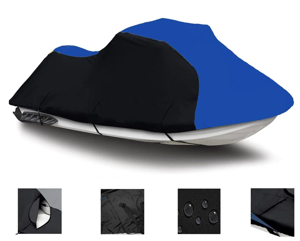 BLACK / BLUE HEAVY-DUTY, 600 DENIER Compatible for Honda Aquatrax F15 2008 2009 Jet Ski Liquid Cover