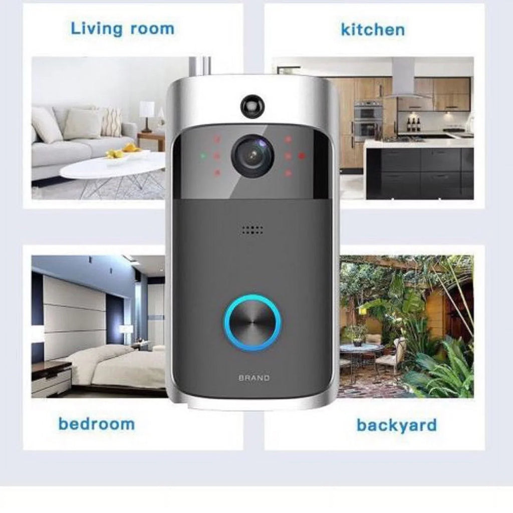 Smart Video Wireless WiFi Doorbell IR Visual Camera Record Security System Bell-Black
