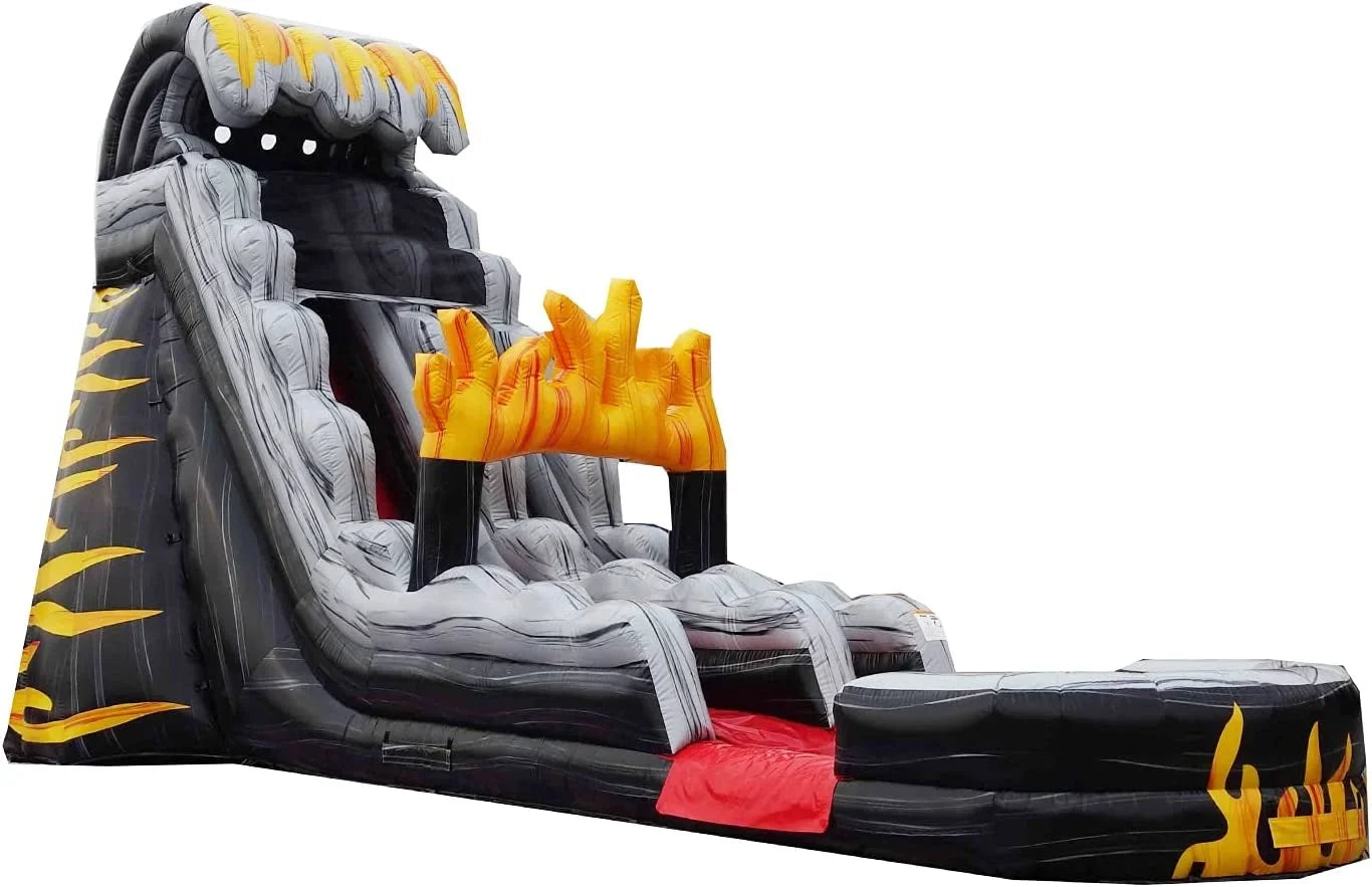 JumpOrange 19' FT Commercial Grade Liquid Slide with Splash Pool for Kids and Adults (with Blower), Big Inflatable, Outdoor Indoor, Birthday Party Rental