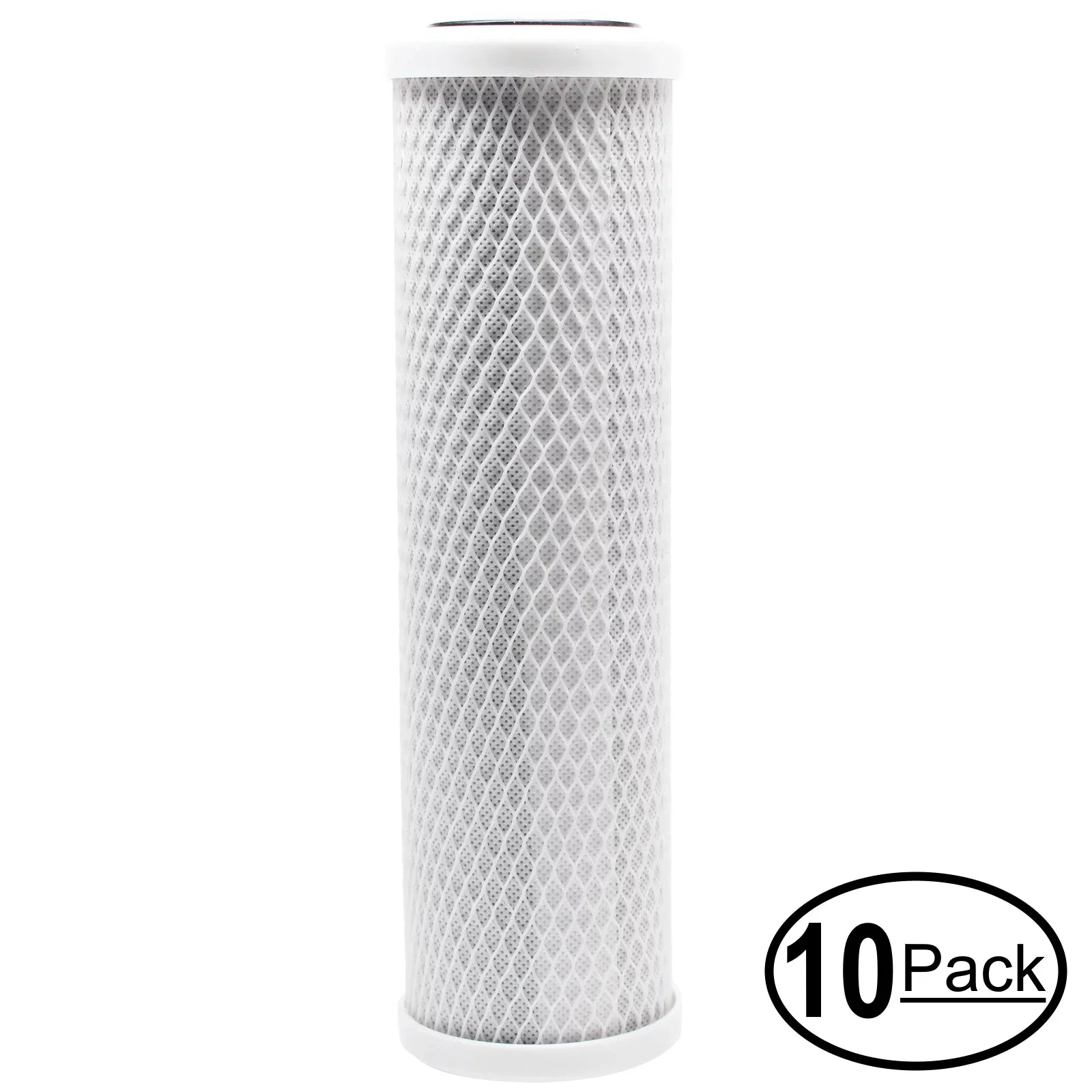 10-Pack Replacement for iSpring RCC7 Activated Carbon Block Filter - Universal 10 inch Filter for iSpring 123Filter 5-Stage 75GPD REVERSE OSMOSIS SYSTEM - Denali Pure Brand