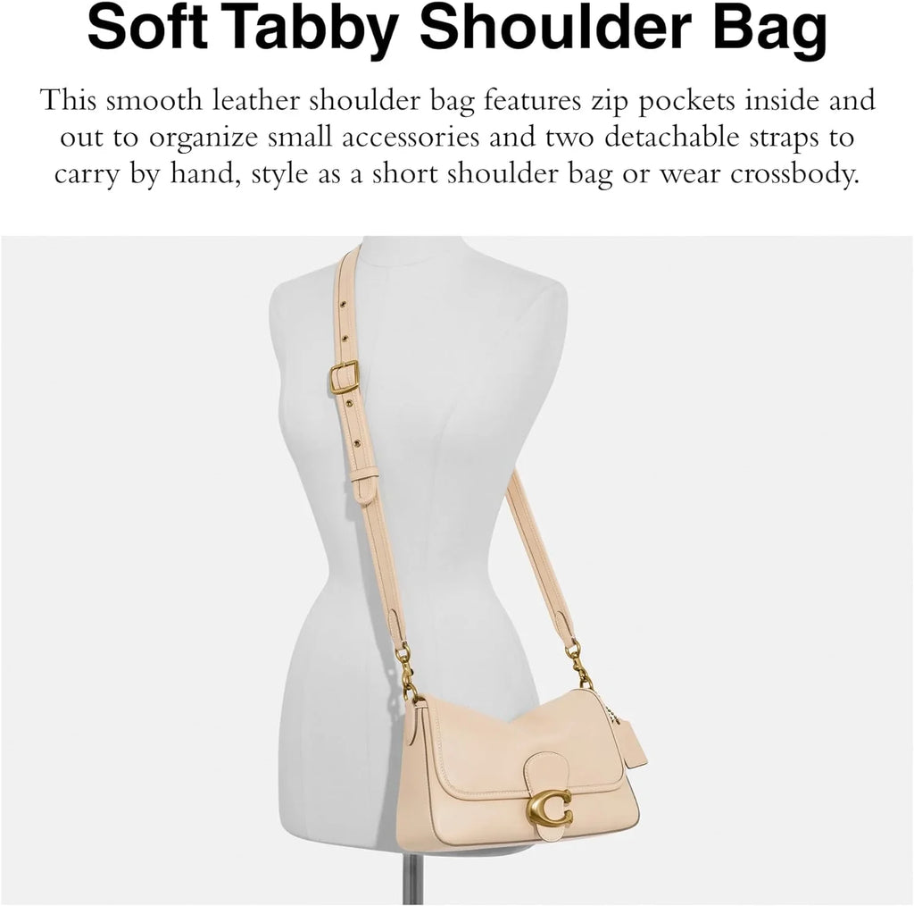 COACH Soft Calf Leather Tabby Shoulder Bag One Size Ivory