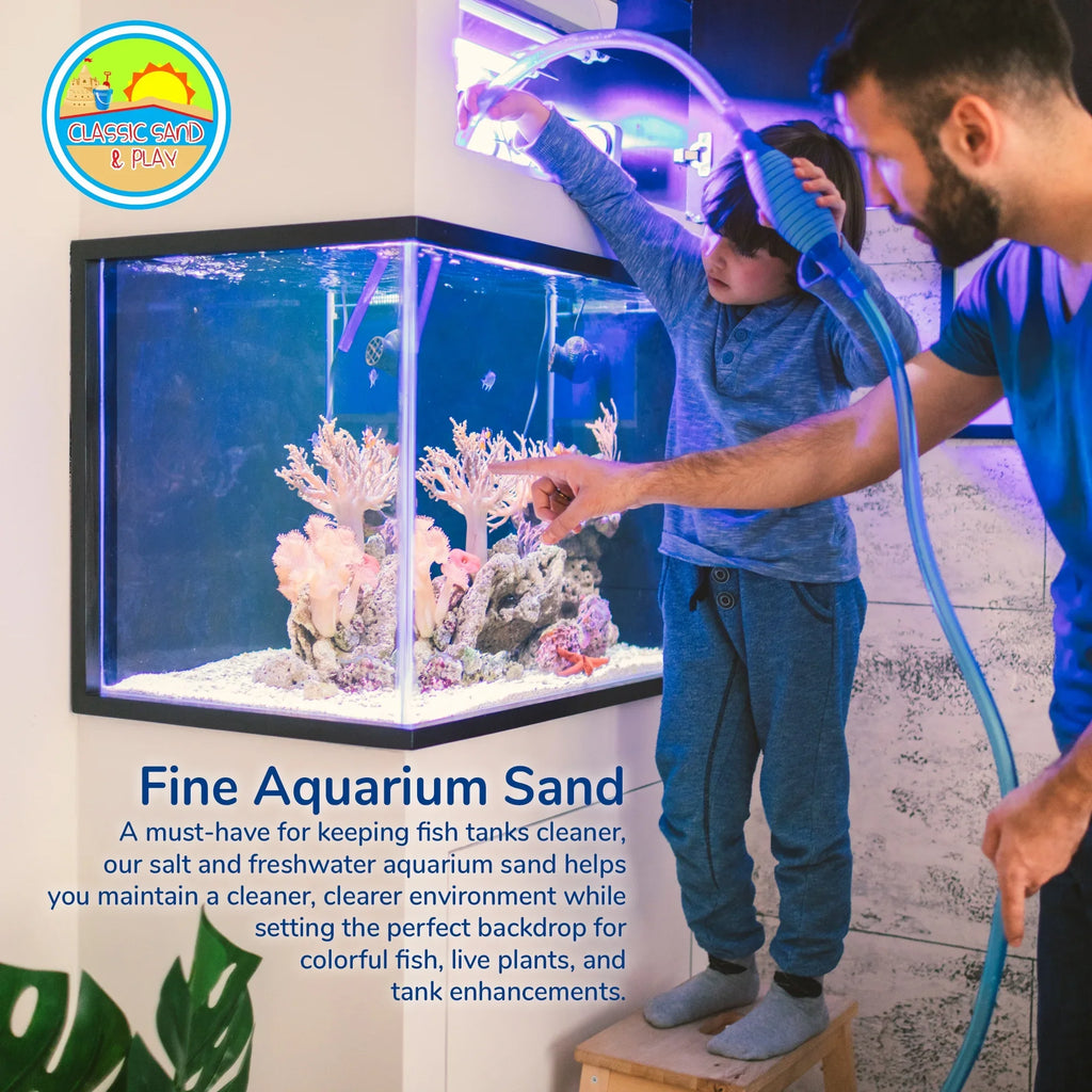 CLASSIC SAND & PLAY Natural Aquarium Sand for Liquid and Fluid Tanks, 20 lb. Yellow