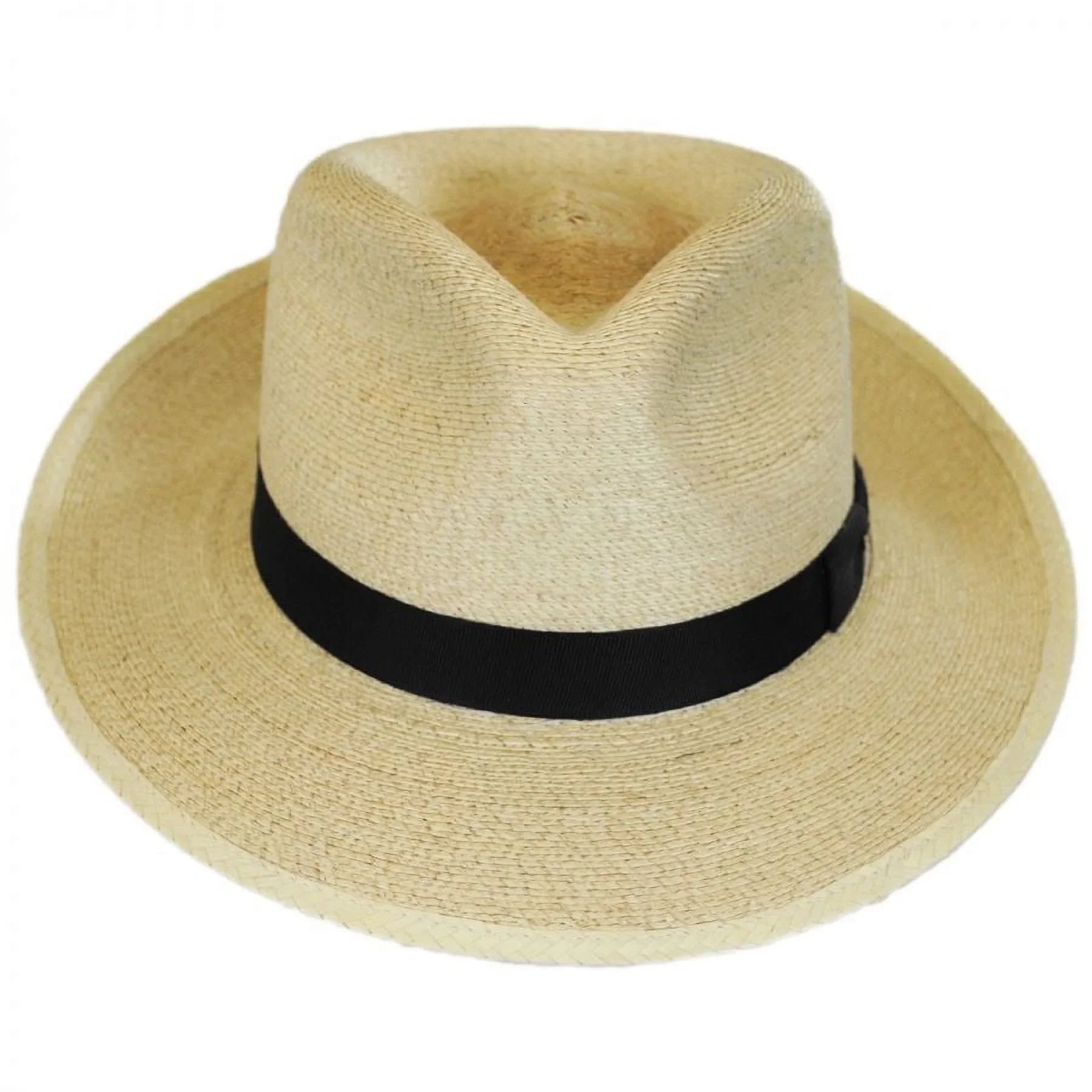 Rushmore Palm Leaf Straw Fedora Hat - XXL - Natural