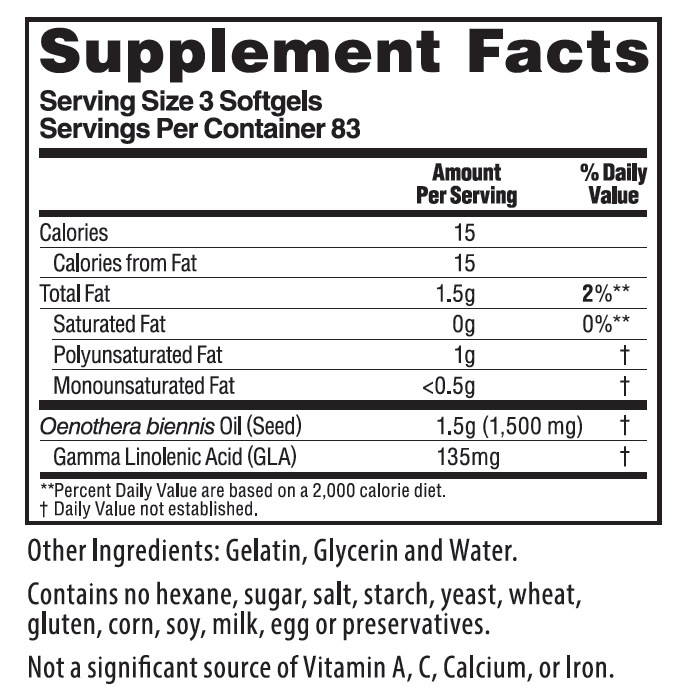 NaturalSlim Metaboil 500 w/ Evening Primrose Oil & GLA (Gamma-Linolenic Acid) -250 Softgels