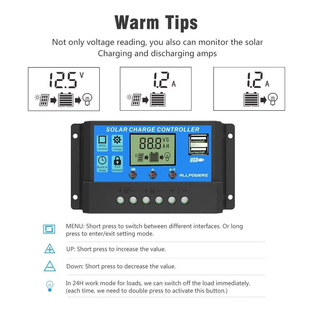 MDHAND outdoor 200W solar panel kit with solar charge controller car charger home camping emergency light source
