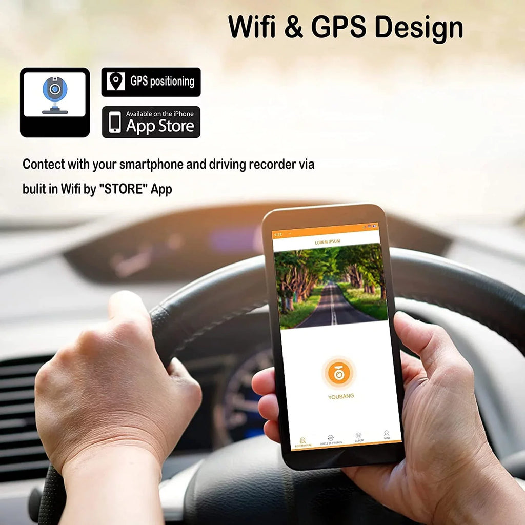 Motorcycle Dash Camera Front and Rear 1080P HD Fluid Lens 120° Wide Angle Fluid Recording Camera with Wi-Fi, GPS